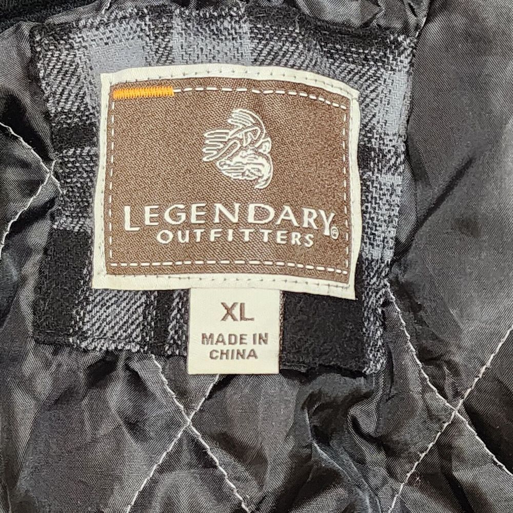 Legendary Outfitters XL Snap Hood Jacket Gray Black Pockets Very‎ Warm Insulated - Picture 7 of 8
